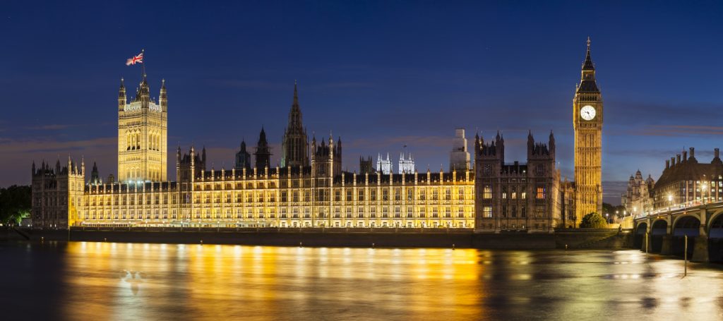 Houses Of Parliament At Night Panorama